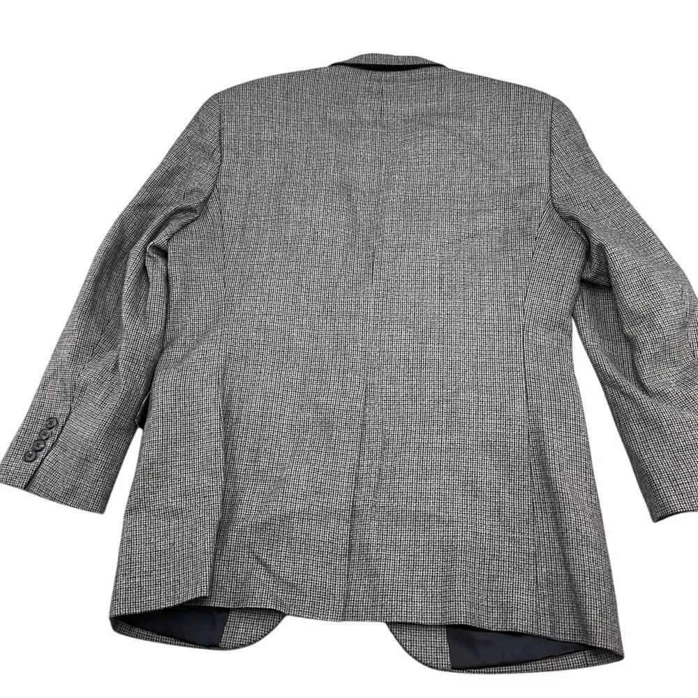 Chaps Blazer Men 40R Black Gray Brown Lambswool Classic‎ Career Sport Jacket